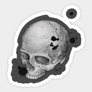 Skull Ink Drawing Sticker